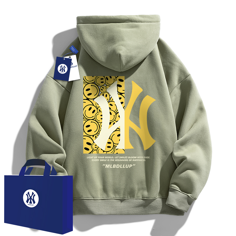 Outlet Sweatshirt with Hood, American High Street Style, Heavyweight, for Students and Couples, Autumn and Winter, Fleece-Lined, Casual Hoodie Top Jacket