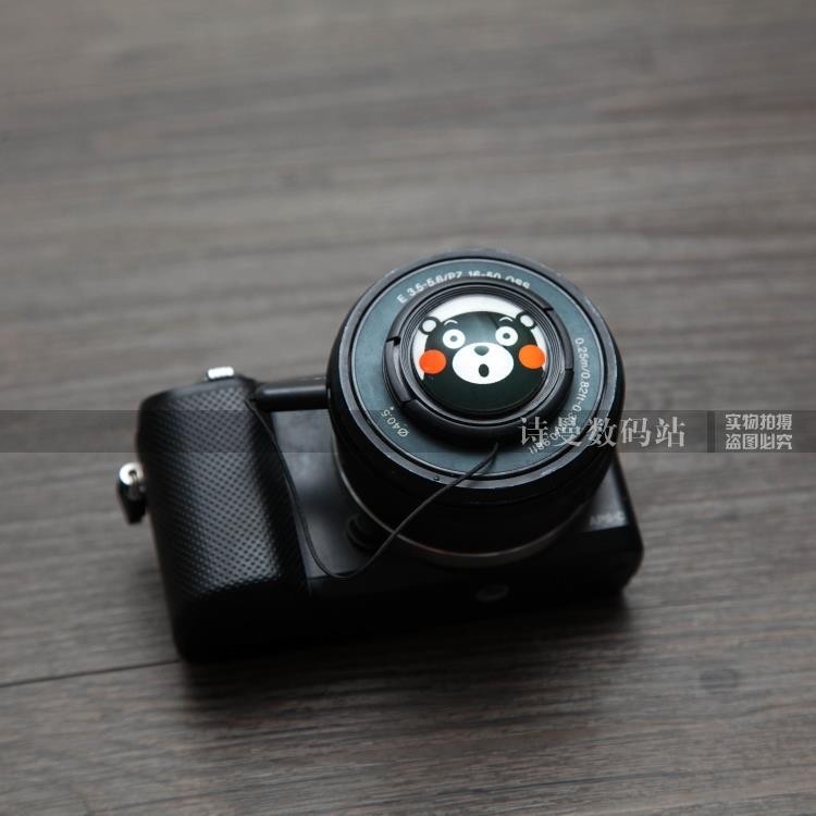Suitable for A6000 A6300 16-50 A5100 A5000 NEX-5T cartoon lens cover 40 5mm with rope