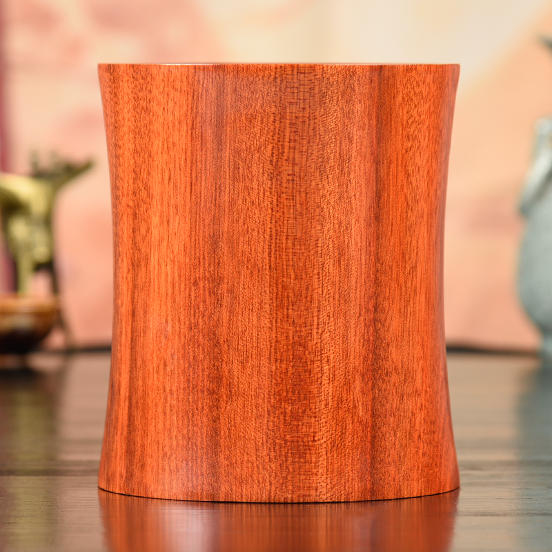 Black sandalwood pen holder Mahogany carved log Retro brush pen holder Office pen holder Wenfang Sibao study gift solid wood