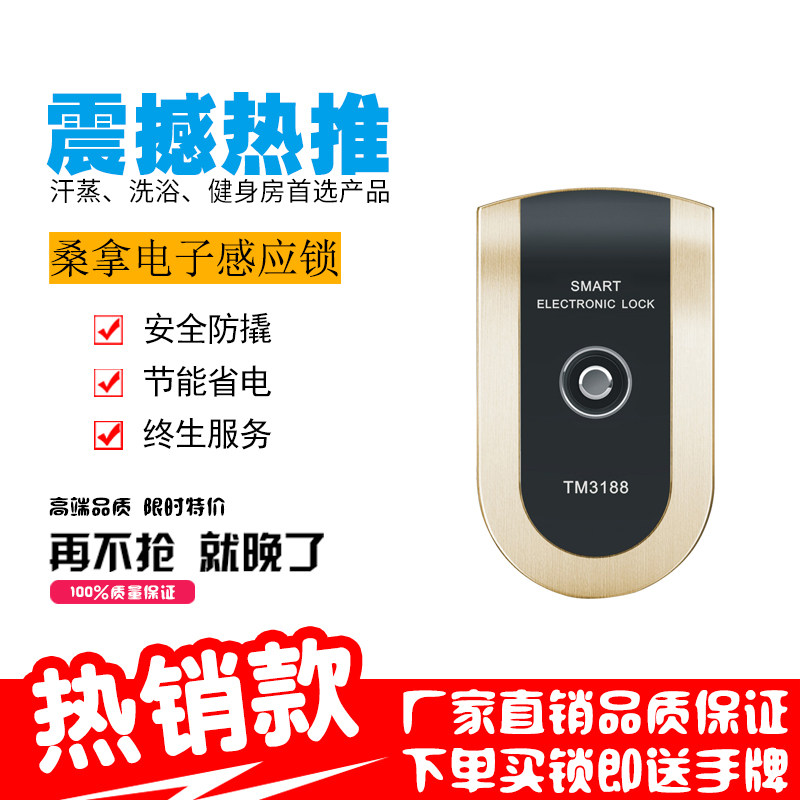 TM Card Sauna Lock Cabinet Lock Electronic Lock Bath Sweat Steam Tax Intelligent Inductive Lock Give Hand Alchemy Key