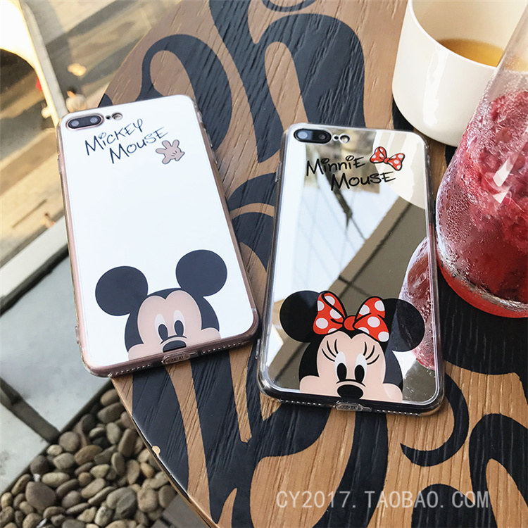 Gương đôi iphone7 điện thoại di động vỏ 6s khung nhẫn apple 6plus tay áo mềm xs max chống rơi 8X nữ XR - Nhẫn nhẫn bạc pnj