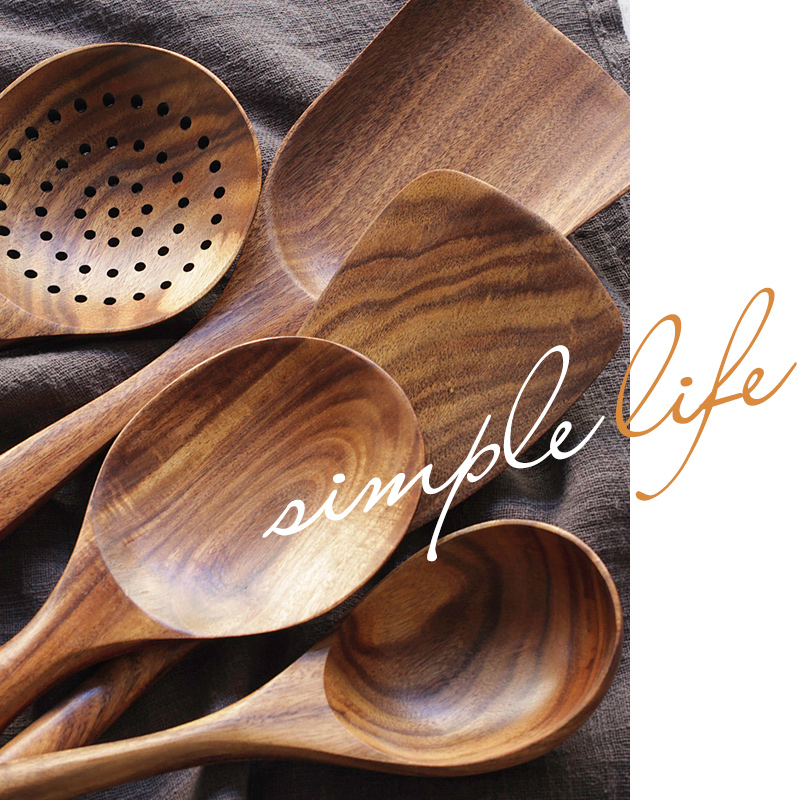 Good-looking teak solid wood long handle wooden spatula large wooden spoon rice shovel rice spoon wooden shovel colander home unpainted