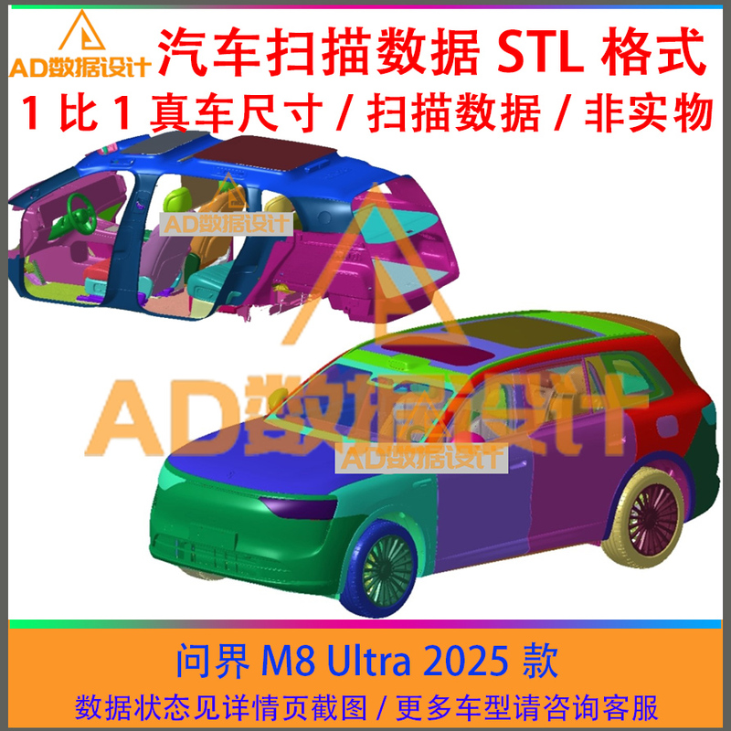 Wenjie M8 2025 Model Car Scanning Data, Car Overall Layout Point Cloud in Stl Format