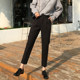 Autumn and winter woolen harem pants women's straight daddy suit cigarette pants loose feet grandma radish casual long pants