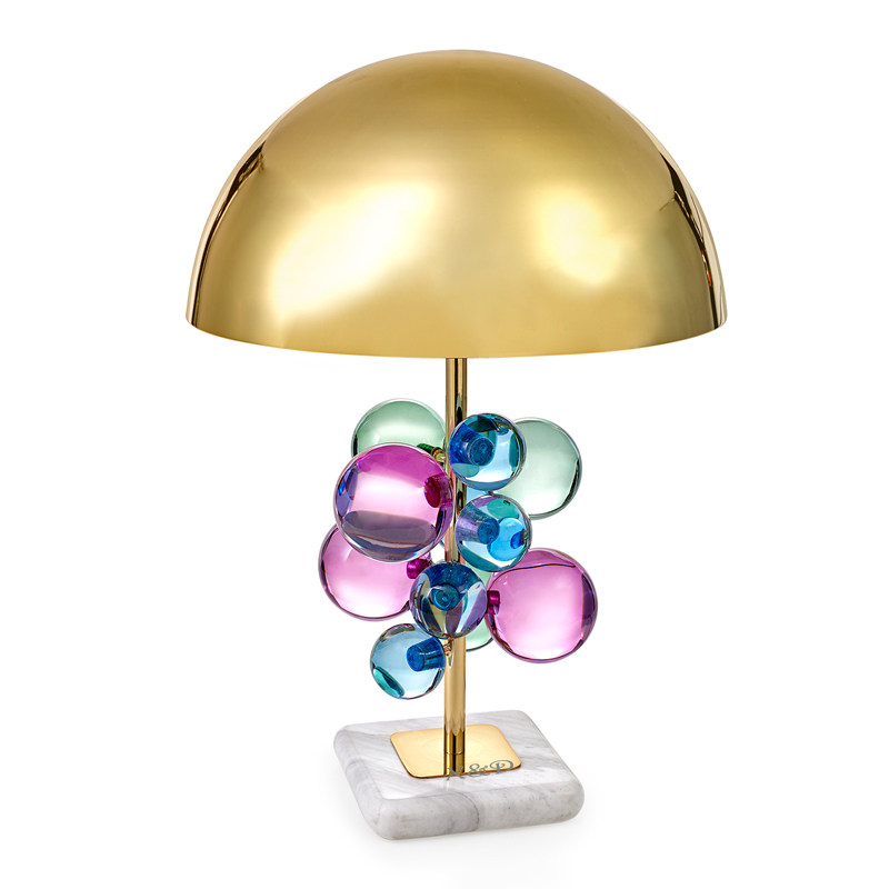Postmodern American minimalist designer personality Color Crystal creative metal Fashion Living room Bedroom Children table lamp