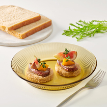 American Conning Glass Cutlery Dish Amber Bowl Dish Plate Salad Bubble Noodles Bowl Heat Resistant Glass Bowl Dish Home