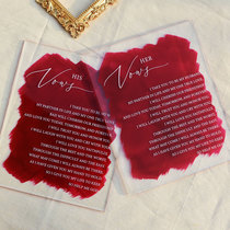 Wedding acrylic vows card wedding speech transparent oath hand card senior son bride and groom declaration