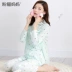 Mèo hồng mẹ tháng quần áo mùa xuân và mùa hè cho bé ăn quần áo bà bầu đồ ngủ cotton sau sinh dài tay áo cho con bú - Giải trí mặc / Mum mặc đồ bầu mùa đông Giải trí mặc / Mum mặc