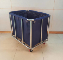 Thickened tube stainless steel cloth truck hotel guest room dirty cloth recycling truck laundry room collection truck