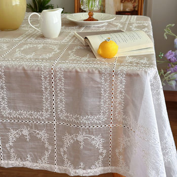 French retro lace embroidered rectangular dining tablecloth French retro lace embroidered rectangular dining tablecloth