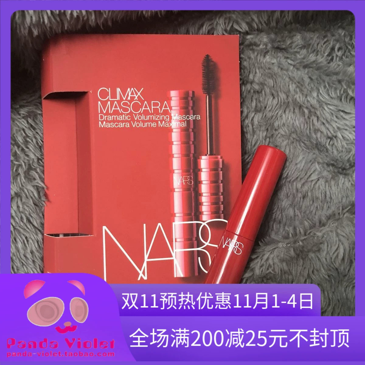 PV Panda Zier Counter Nars Orgasm Red Tube cao trào Mascara 1.8g Mẫu dày dài không thấm nước - Kem Mascara / Revitalash