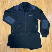 Winter navy blue long-sleeved physical fitness suit anti-static plus velvet thickened training jacket fleece to protect against cold and warmth