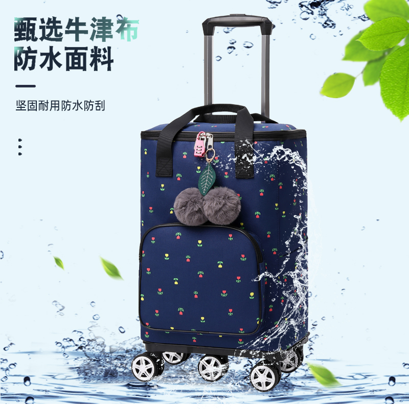 Portable buying cart bag trailer household large capacity hand holding female to buy food pack light tavern cart