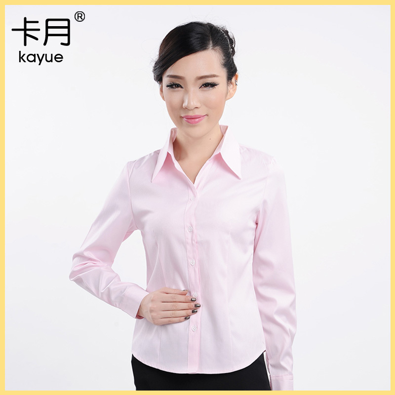 Pink Shirt Women's Long-Sleeved Professional Work Clothes Formal Workwear Slim Fit Large Size Spring and Autumn Pink Shirt Top