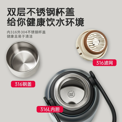 Японский вместительный и большой стакан из нержавеющей стали, чайная чашка, термос, чайник для воды подходит для мужчин и женщин