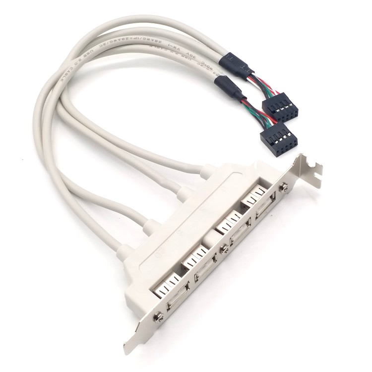 USB2.0挡板线2口，迷你机箱的完美搭档，轻松扩展你的电脑接口！