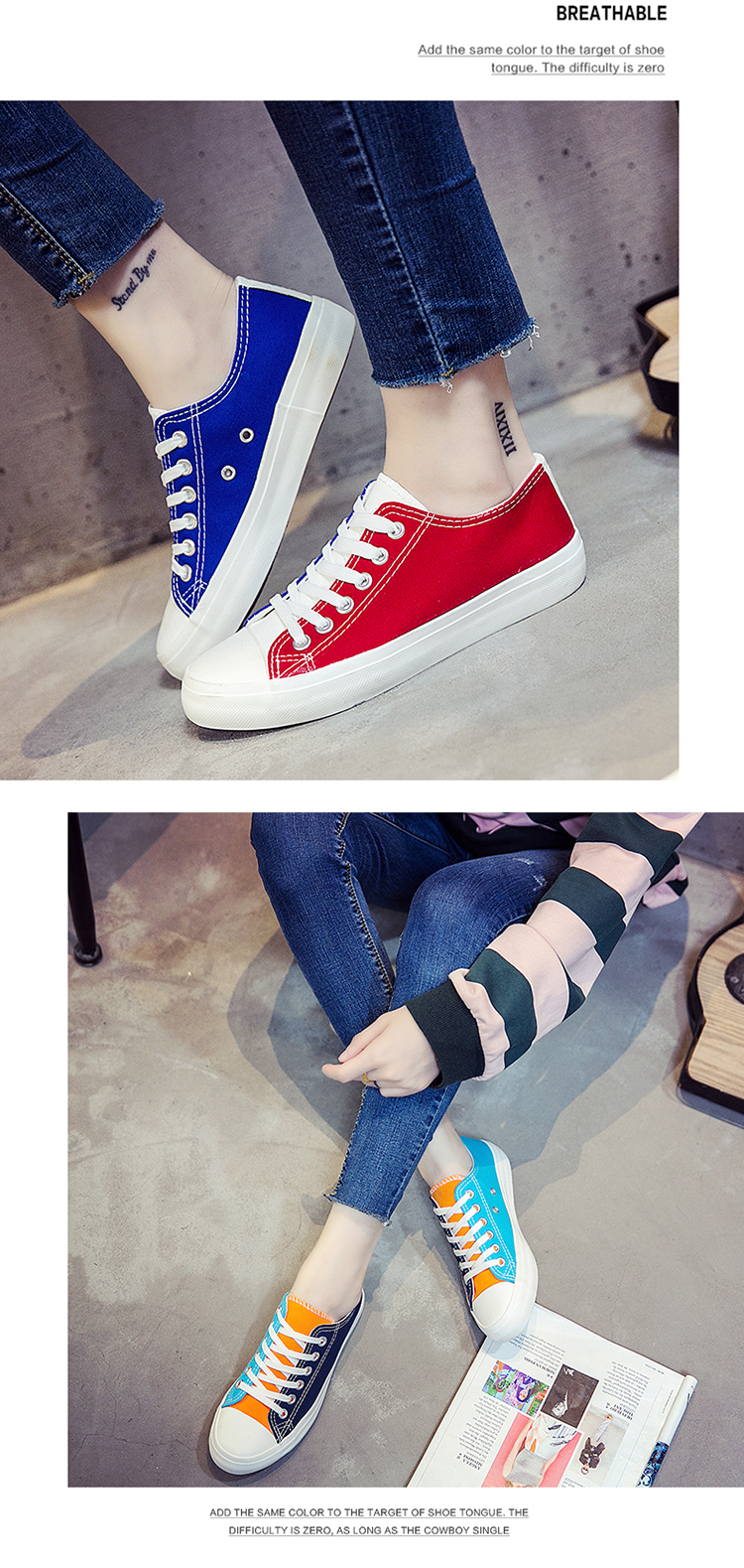 Mùa thu mới phiên bản Hàn Quốc của đôi giày ulzzang giày vải nam và nữ phong cách Hồng Kông giày gió triều sinh viên hoang dã Harajuku giày thể thao đế cao