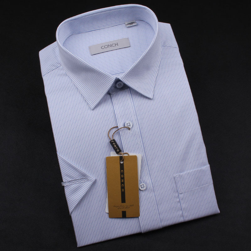 Conch Conch Shirt Men's Business Professional Short-Sleeve Shirt Blue/White Workwear Non-Iron Formal Half-Sleeve Conch Conch Shirt Men's Business Professional Short-Sleeve Shirt Blue/White Workwear Non-Iron Formal Half-Sleeve