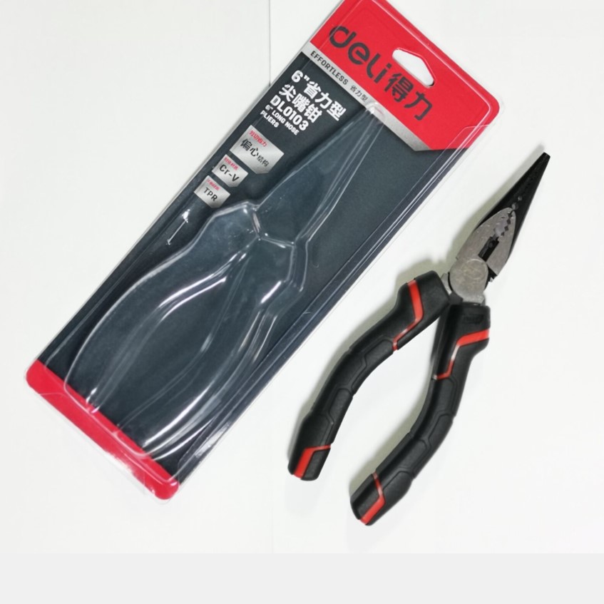 Deli right-hand tool labor-saving sharp mouth pliers DL0103 DL0104 8 inch tip Mouth pliers 6 inch tip pliers