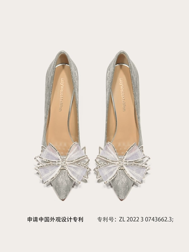 Французские высокие каблуки, свадебные туфли, туфли на шпильке, туфли с бантиками, китайский День святого Валентина.