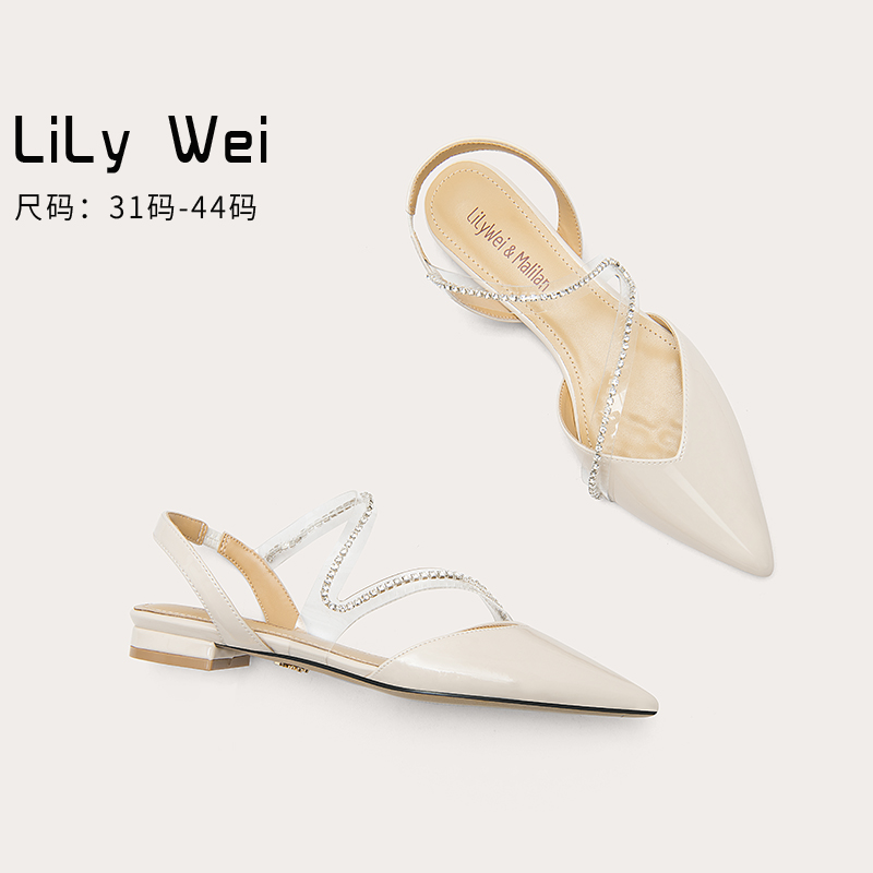 Lily Wei (Windbell) Summer New Sandals Water Drill Design Sensation Big Code Women Shoes 41-43 Little crowdsummer-Taobao