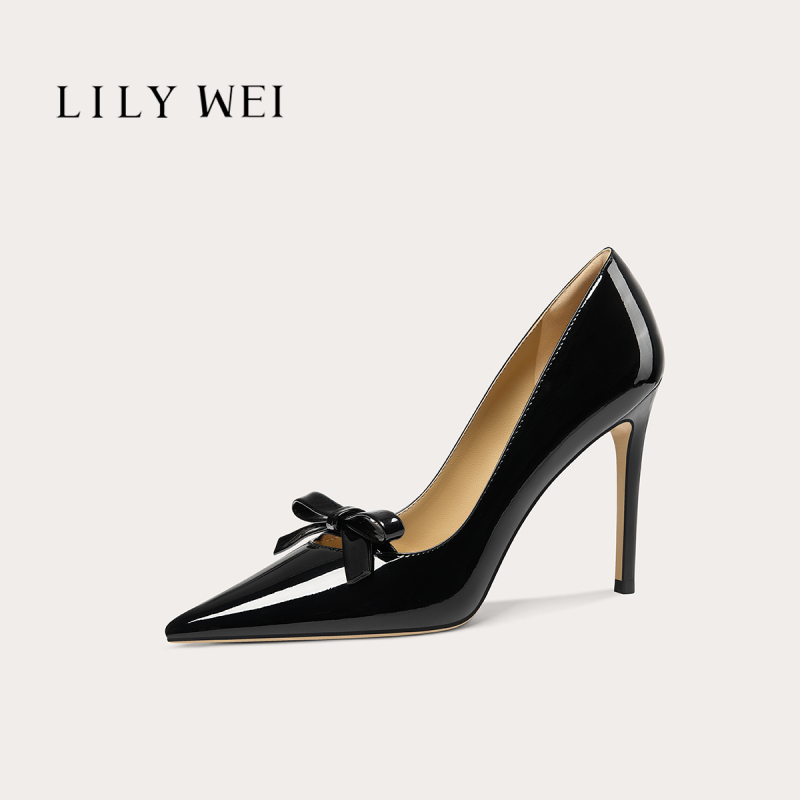 Lily Wei【Night Poetry】Black Patent Leather Pointed-Toe High Heels, Simple French-Style Commuting Shoes with a Mature and Elegant Vibe Lily Wei【Night Poetry】Black Patent Leather Pointed-Toe High Heels, Simple French-Style Commuting Shoes with a Mature and Elegant Vibe