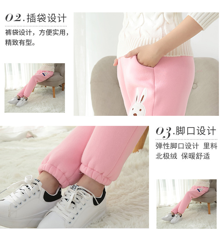 Trẻ em mặc 5 cô gái 7 cộng với quần độn nhung 3-9 tuổi 10 8 cô gái 4 quần kho báu của phụ nữ 6 quần mùa thu và mùa đông ấm áp quần kaki cho bé