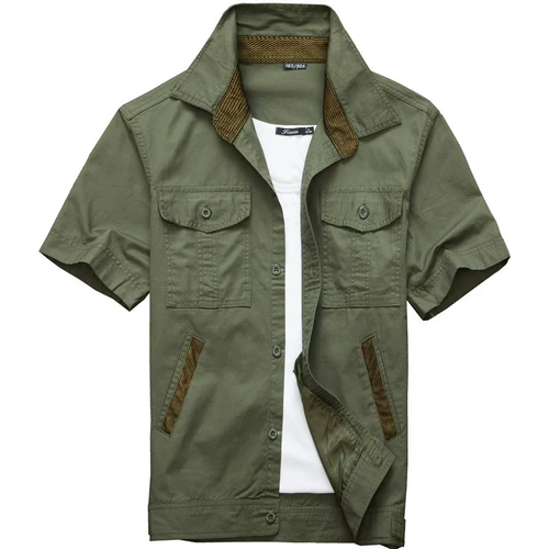 Летний тонкий комбинезон, нарукавники, хлопковый износостойкий дышащий комплект, униформа, рабочая одежда, короткий рукав