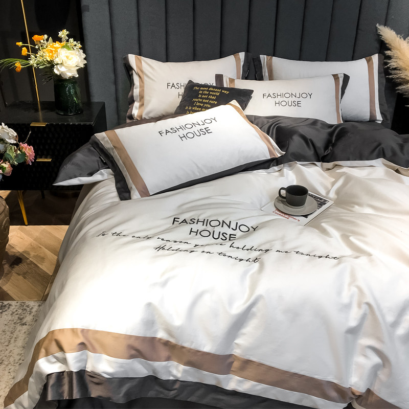 High end 60 long suede cotton four pieces of pure cotton full cotton minima cover bed linen Nordic wind bed Gasawara Bed bedding