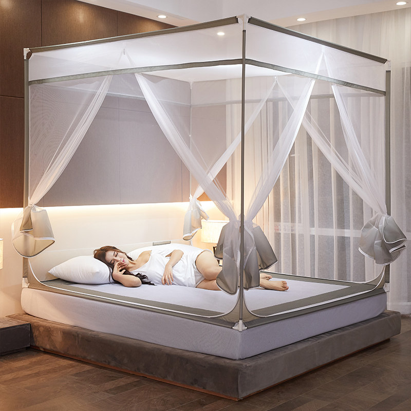 Mongolia packs mosquito nets home free of installation 2022 new bedroom bracket plus coarse thickened encrypted anti-fall children fold