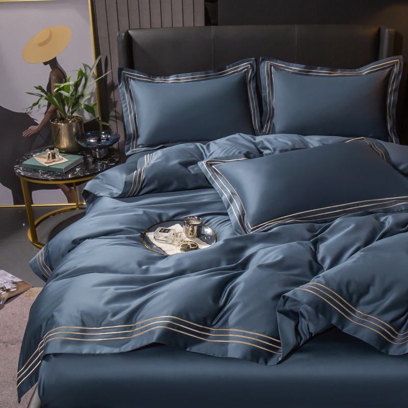 High end 120 long suede cotton pure cotton four pieces type 100 full cotton minimalist cover bed linen bed Ogasu style bedding