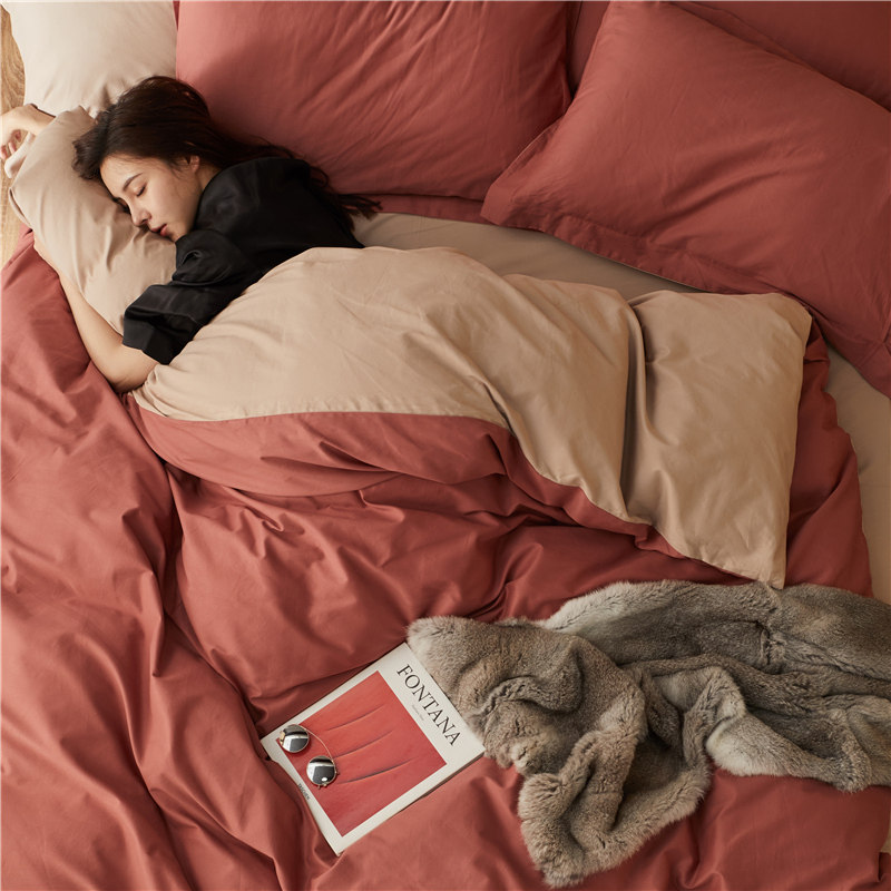 High end 100 sheets four pieces of pure cotton simple grinding cotton are suited for luxury bed with spring and autumn 4