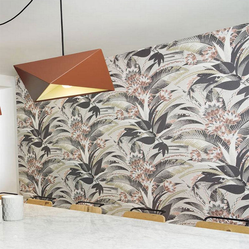 Belgian imported ARTE wallpaper American Nordic Southeast Asian style flax flowers living room sofa background wallpaper