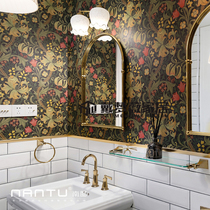 Original imported wallpaper American British retro flower bedroom living room hardcover House Villa Model Room new wallpaper