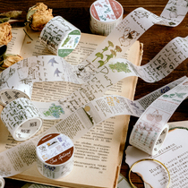 Sulfuric acid paper tape split inspiration gallery plant animal flowers English letters retro Handbook tape hand account