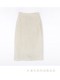 Linen Bamboo Cotton Blend Color H-Line Pencil Skirt, Slim Fit, Straight Cut, Mid-Length, High-Waisted, Summer, Back Slit, Petite Size