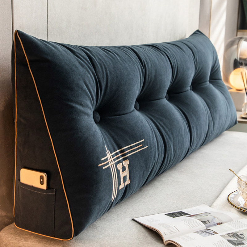 Minimalist headboard cushions Soft bag Triangle large leaning pillow double tatami large backrest bed with removable bed backrest-Taobao