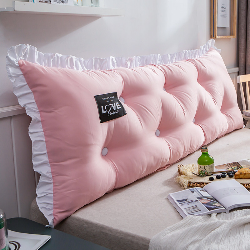 Washed Cotton Bedside Cushions Soft Bag Mesh Red Sofa Large Backrest Double Long Leaning Pillow Removable tatami backrest cushion-Taobao