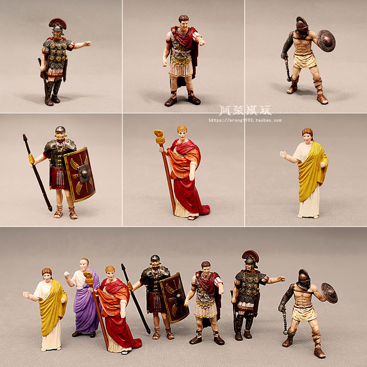 Miniature Ancient European Figures, Ancient Roman Emperor Gladiator, Noble Lady, Caesar Model Ornaments