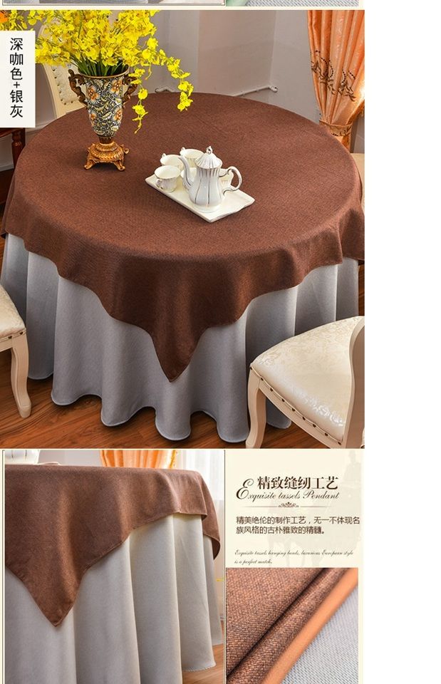 Dày cotton mới nghệ thuật lanh khách sạn tròn khăn trải bàn khách sạn bàn ăn hình chữ nhật khăn trải bàn hộ gia đình gói tròn có thể được tùy chỉnh mẫu khăn trải bàn