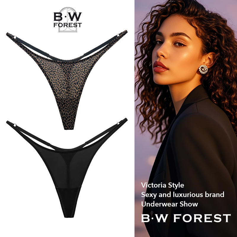 Victoria Sexy Underwear Women's Fashion Ice Silk Thong Women's Fitness Sports Low-Waist Breathable High-Cut T-Pants