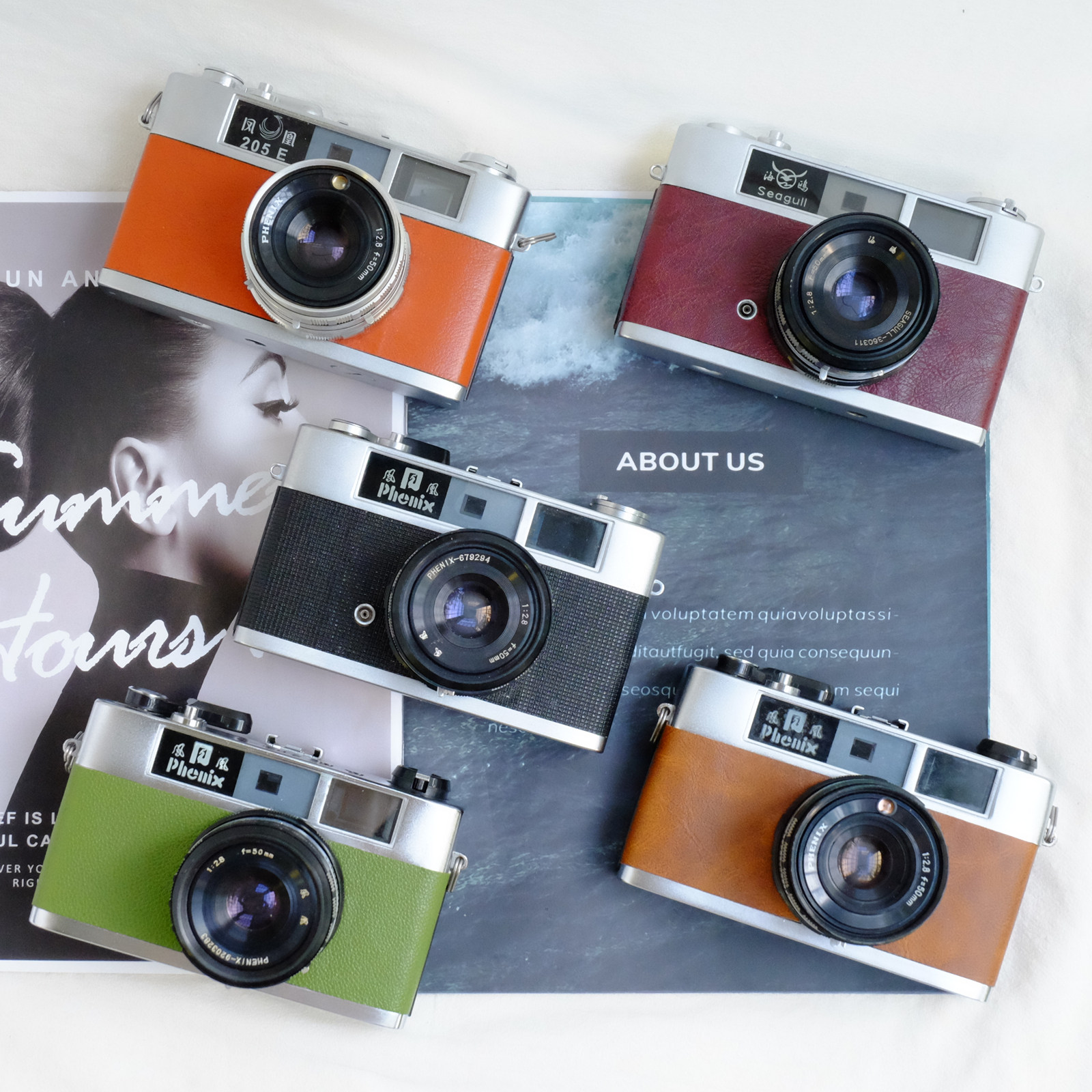 (Vintage goods)Phoenix 205 Seagull side shaft mechanical film camera 135 film camera metering reexposure