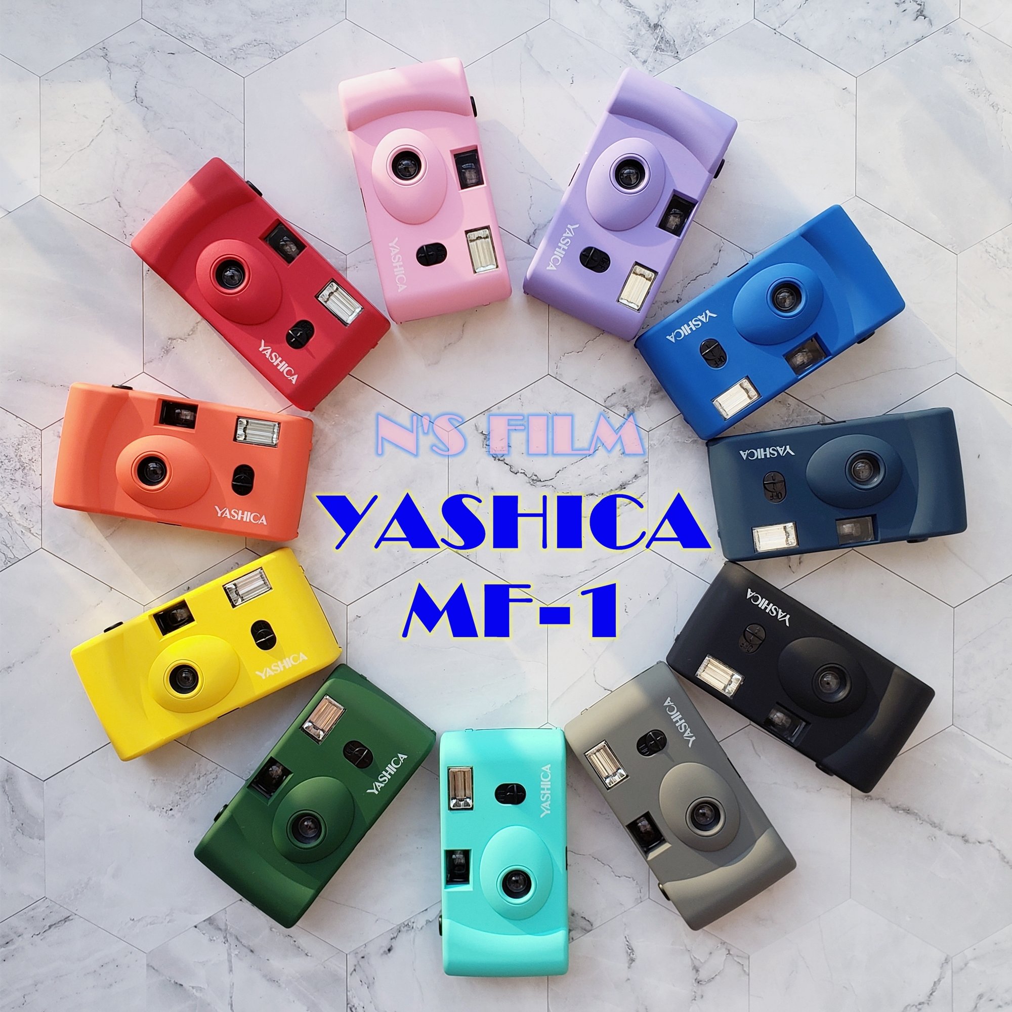 Yasika Yasica MF-1 Art Film Camera with film rope battery manual flash