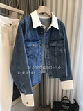 Короткая джинсовая весенняя осенняя дизайнерская куртка, коллекция 2022, в корейском стиле, тренд сезона