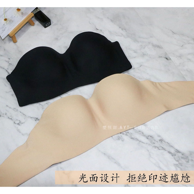Sugar-Free Underwear, Thin, Seamless, Strapless, Non-Slip, Invisible Bra, Pure Cotton, Anti-Exposure Tube Top, Off-Shoulder Style