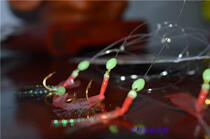 Fish skin hook rubber bionic string hook luminous beads fly fly red skin shrimp skin hook white striped bass catfish Black