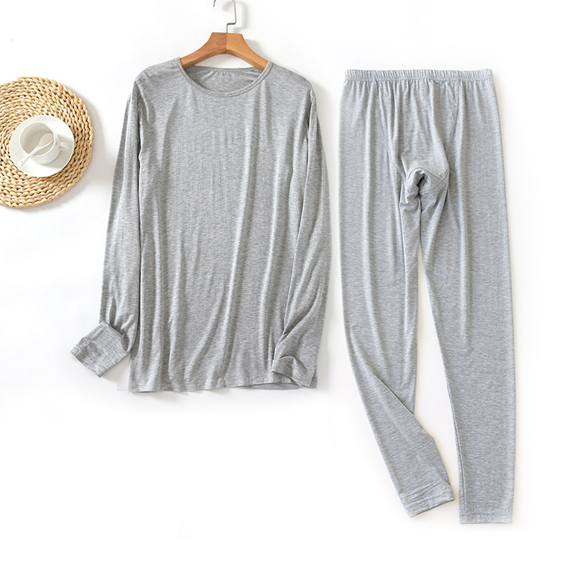 Men's MoDel autumn clothes sanitary pants suit thin undershirt large size calorie clothes minimalist pure color single piece blouse