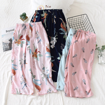 2020 New Outwear Home Pants Sleeping Pants Women Summer Pure Cotton Super Slim Artificial Cotton Silk Casual Loose House Seven Pants