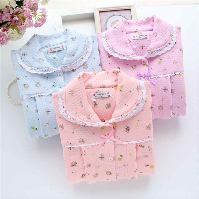 Spring Autumn Winter Lunar Subsuit Postpartum Pregnant Woman Sleepwear Lactation Breastfeeding Suit Pure Cotton Thickened Warm Air Layer Home Clothing