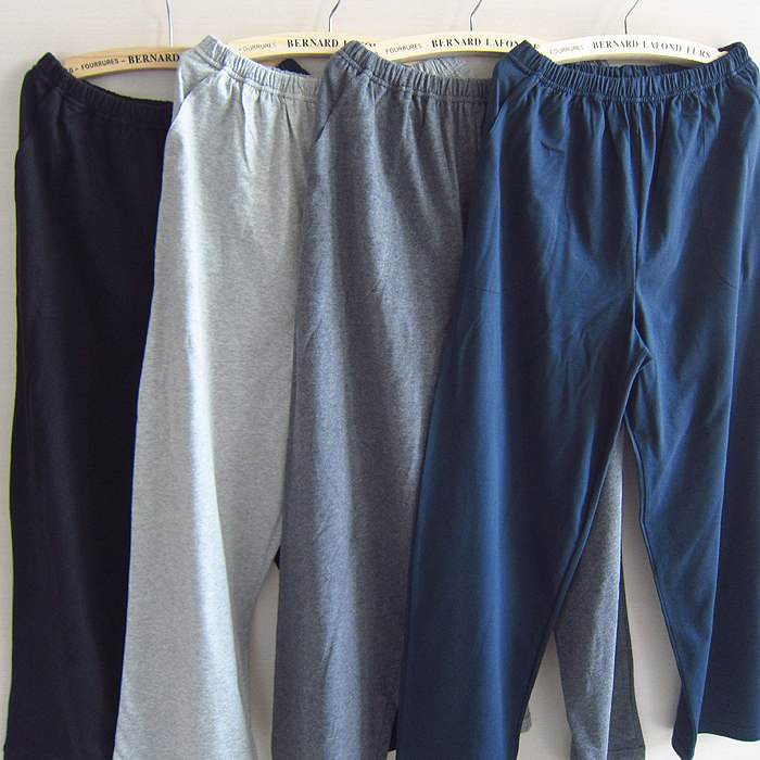 Couple Home Sleeping Pants Men's Pure Cotton Long Pants Spring Autumn Loose Women Black High Waist Casual Sports Thin-style Pants Home Pants